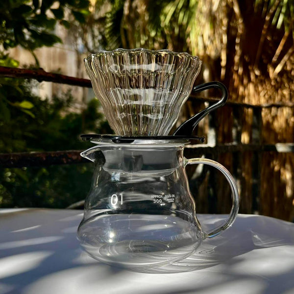 product_ V60 02 Coffee Set & Dotted & Clear Glass Serving Set name - KhogaKhoga
